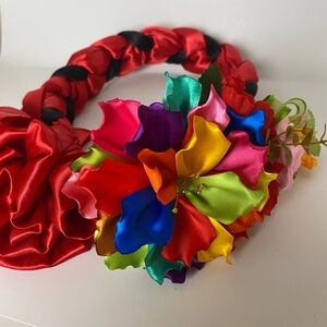 Colorful Floral Satin Headband